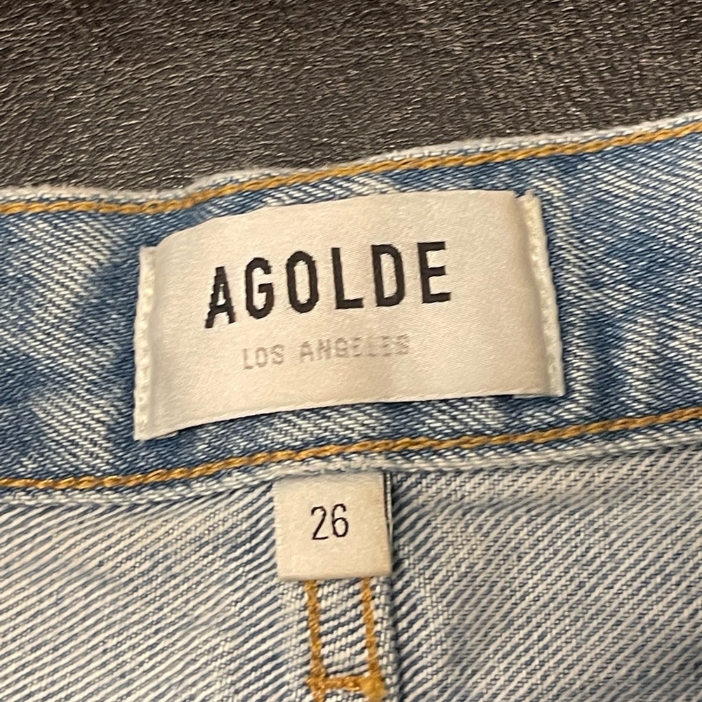 Agolde denim button fly Parker shorts 26 - Picture 2 of 6